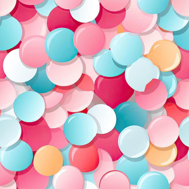 Abstract background of colorful circles in pink blue and white tiled