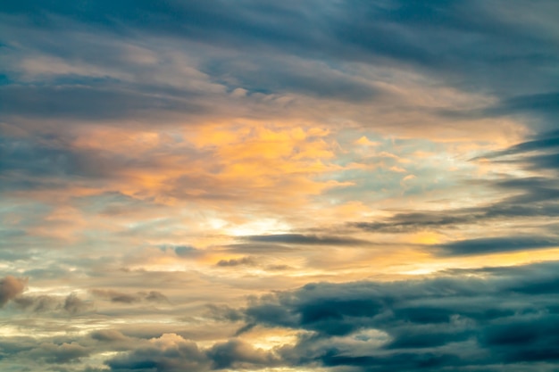 Abstract background of colorful dramatic sky in twilight.  