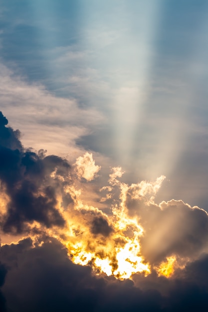 Abstract background of colorful dramatic sky in twilight.  