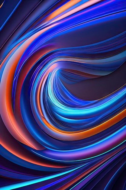 Abstract background of colorful glowing intertwining blue and blue lines Fantasy light background