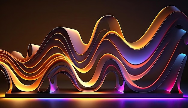 Abstract background of colorful line glowing in the dark light wallpaper