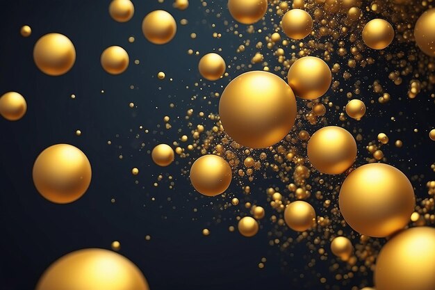 Photo abstract background colorful yellow gold bright balls bokeh generative ai