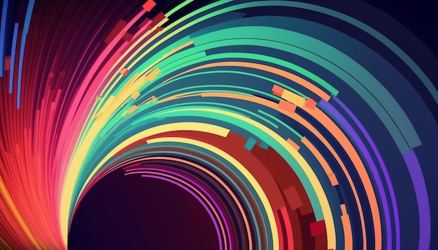 Abstract background consisting of colorful arcs