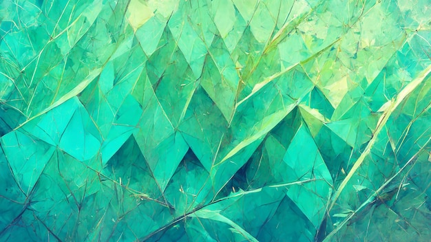 Abstract background consisting of triangles Gradient green color