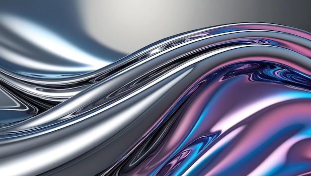 An abstract background depicting liquid metal with a chrome finish showing a silver gradient