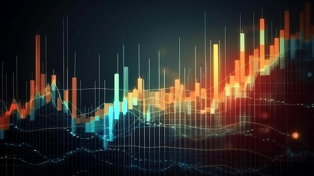 An abstract background depicting a stock market chart