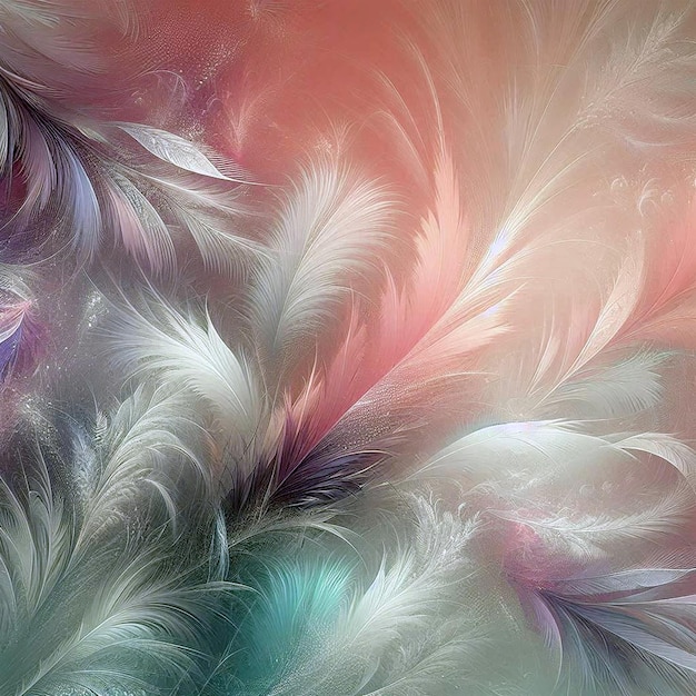 Photo abstract background of feathers with a misty ethereal quality