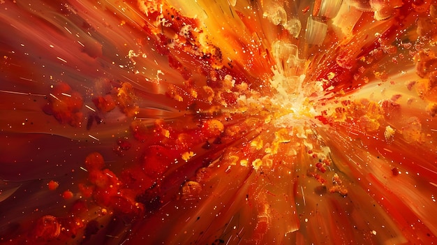 Abstract Background Featuring Bold Red and Orange Splashes with Energetic Motion