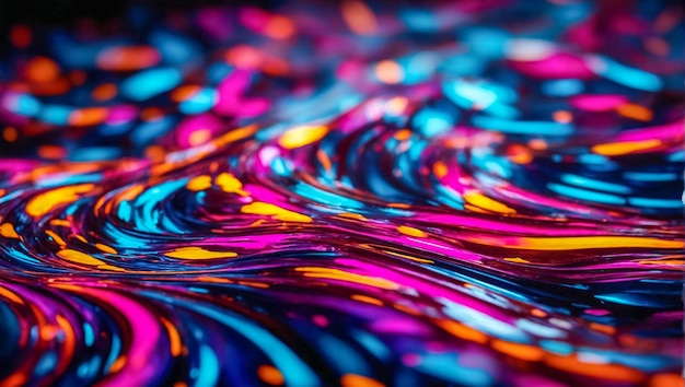 Photo abstract background of featuring a vibrant swirl of colors shades of blue turquoise pink purple and orange which flow and intertwine in a fluid wavelike pattern