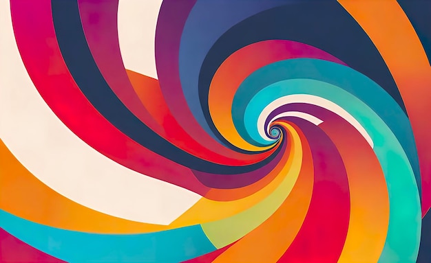 An abstract background of Fibonacci spirals seamlessly integrated into an unforgettable colorful