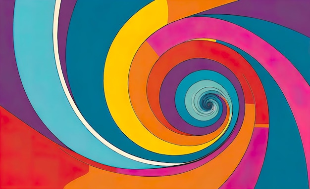 An abstract background of Fibonacci spirals seamlessly integrated into an unforgettable colorful