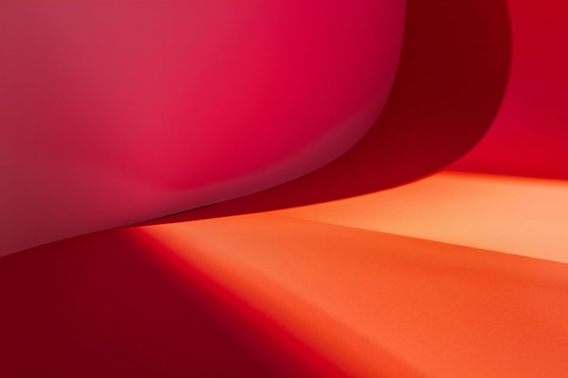 Abstract background from curved sheets of paper in red and orange colors