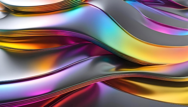 Abstract background from a rainbow flow of liquid metal background for design