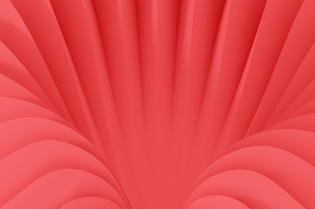 Abstract background from a serpentine flowing waves. Living Coral color 3d illustration