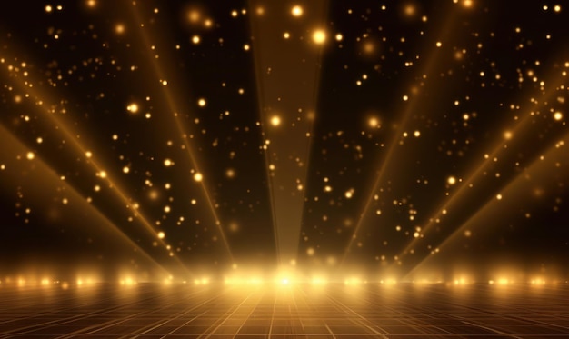 Abstract background gold light glitter show stage Podium background