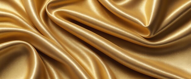 Abstract background of golden crumpled fabric with glitter Cloth with folds Colorful illustration Generative AI