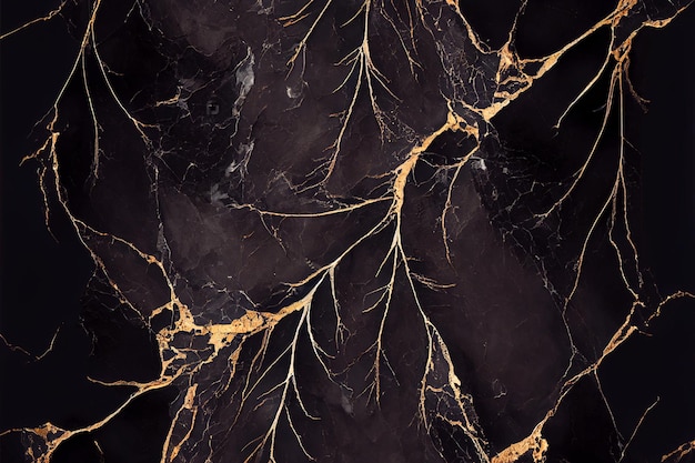 Abstract background granite with gold veins 3d illustration Generative AI