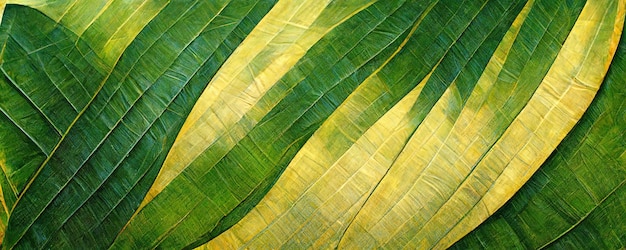 Abstract background green banana leaf  digital art  illustration