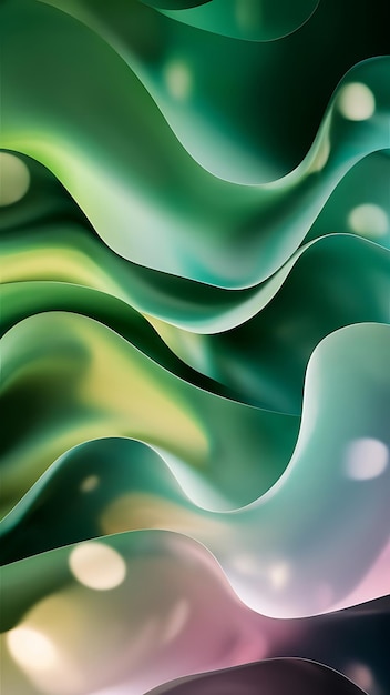 Abstract background in green tones with a gradient defocused lights and shadows pastel colors Backdrop