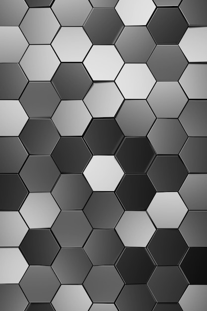 Abstract background of hexagon 3D rendering