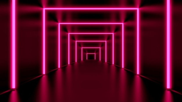 Abstract background is modern neon lights 3D rendering