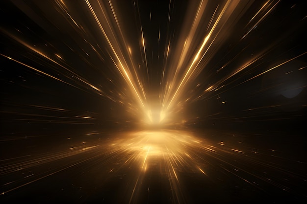 abstract background light gold beams dark lines with stars AI generate