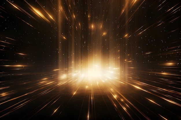 abstract background light gold beams dark lines with stars AI generate