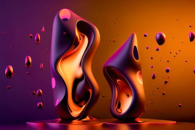 Abstract background liquid metal Generative AI