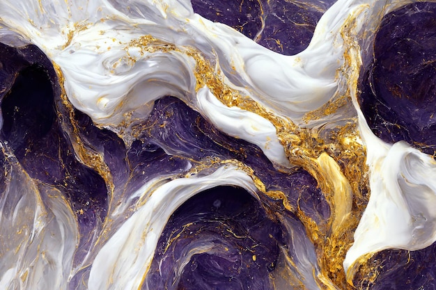 Abstract background Luxury marble with purple and gold paint