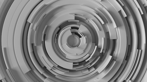 Abstract background made of arcs randomly rotated with different height, 3d rendering