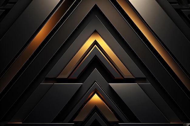 Abstract background made of black and golden pyramids