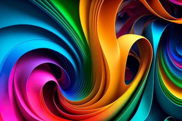 Abstract background made from color wig Abstract twirling rainbow colors