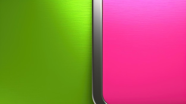 The abstract background of metal texture with empty space in bright lime green and hot pink colors 3D illustration of exuberant