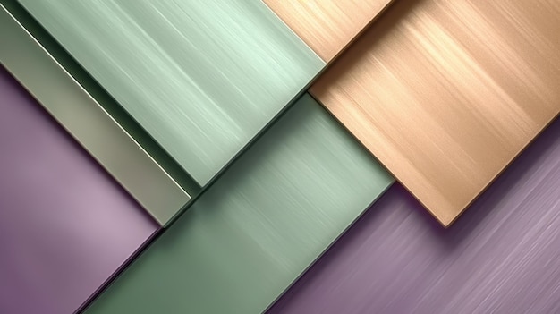 The abstract background of metal texture with empty space in lavender mint green and olive green colors 3D illustration of exuberant