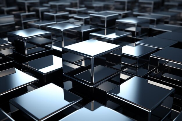 Abstract background of metallic cubes wallpaper