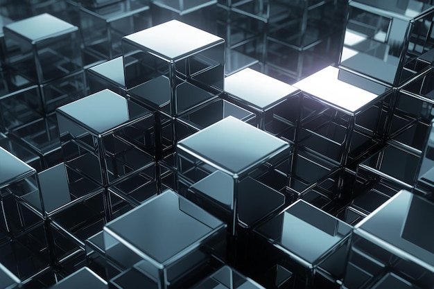 Abstract background of metallic cubes wallpaper