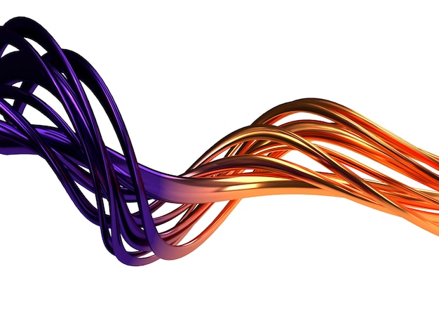 Abstract background metallic purple orange wires