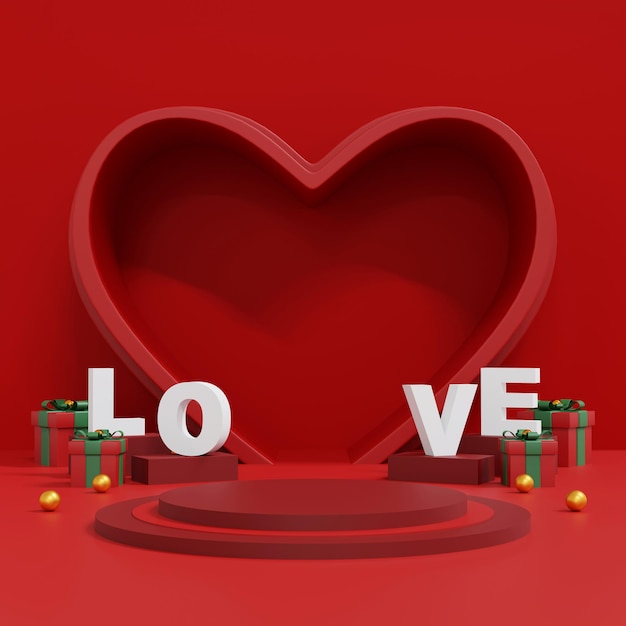 Abstract background minimal style for branding product presentation on Happy Valentine's day 