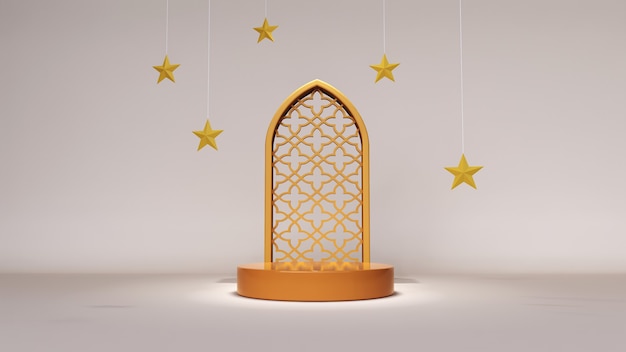 Abstract background, mock up scene for product display concept of Ramadan mubarak. 3d rendering