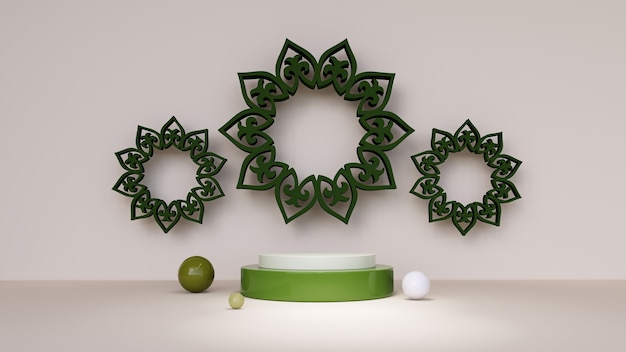 Abstract background, mock up scene for product display concept of Ramadan mubarak. 3d rendering