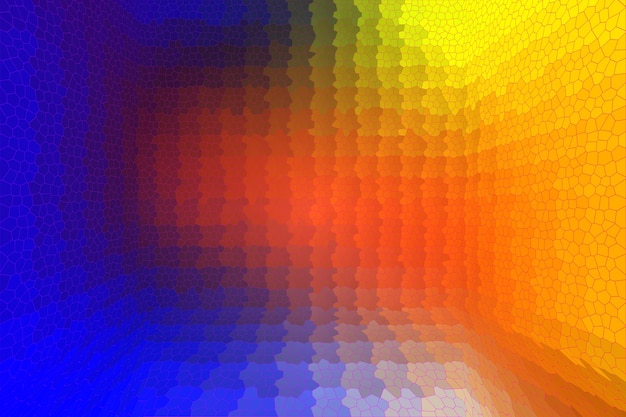 Abstract background, multi-colored mosaic in perspective