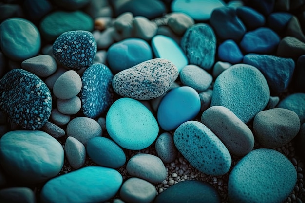 Abstract background of the nature of pebbles Blue texture