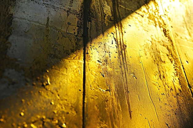 Abstract background of old grunge concrete wall with yellow light and shadow