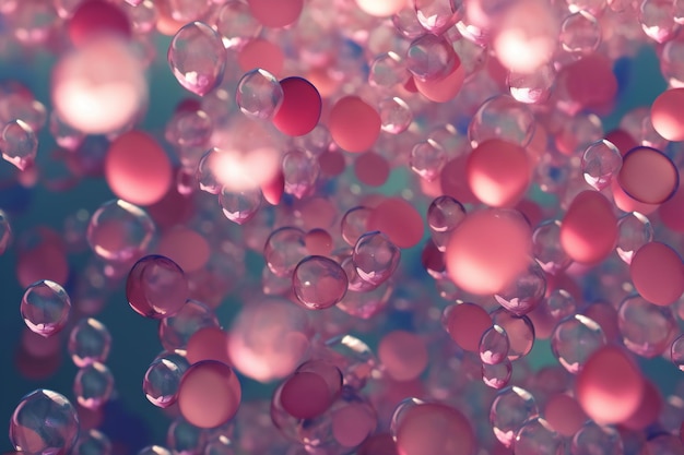 Abstract background of pink bubbles