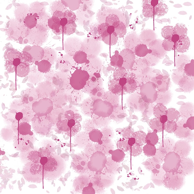 Abstract background pink flower panted on white background