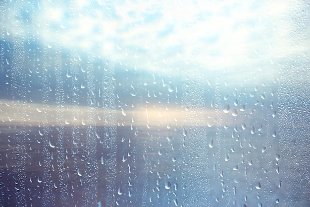 abstract background rain sea calm drops splashes, view of calm sea and wet weather