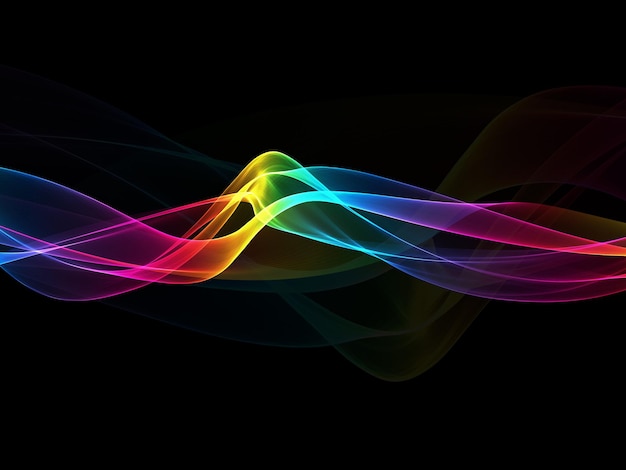 Abstract background of rainbow coloured flowing waves