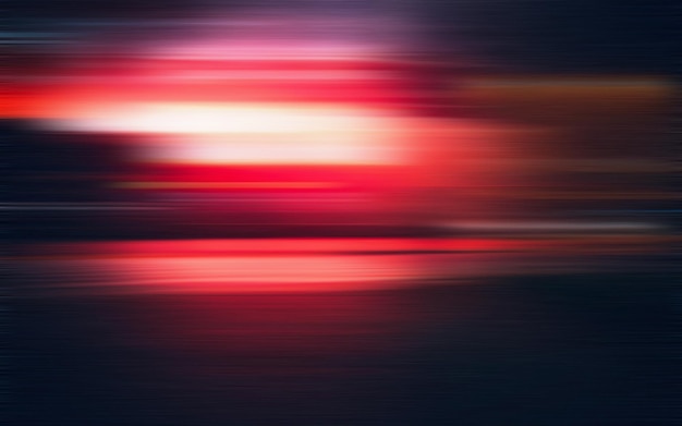 Abstract background red light and streaks are moving fast across a dark background