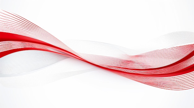 Photo abstract background of red and white waves with lines