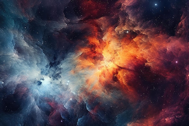 Abstract background resembling a cosmic dance of swirling galaxies and celestial bodies